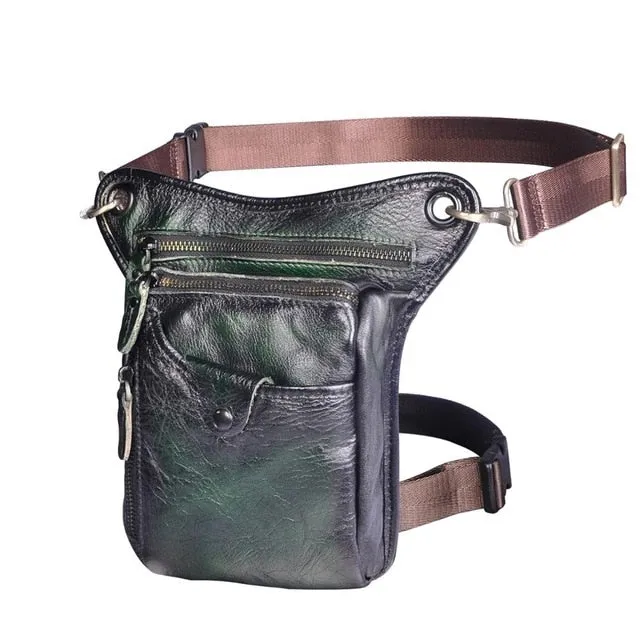 TEEK - Genuine Leather Mens Leg Bag | Variety Colors