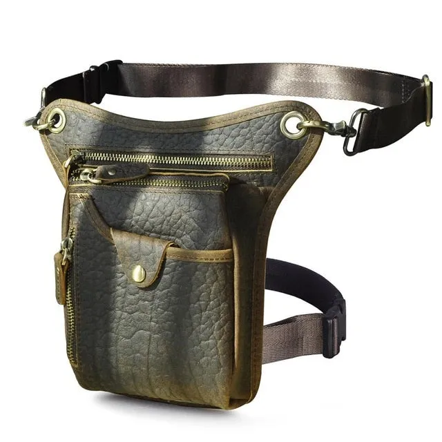 TEEK - Genuine Leather Mens Leg Bag | Variety Colors