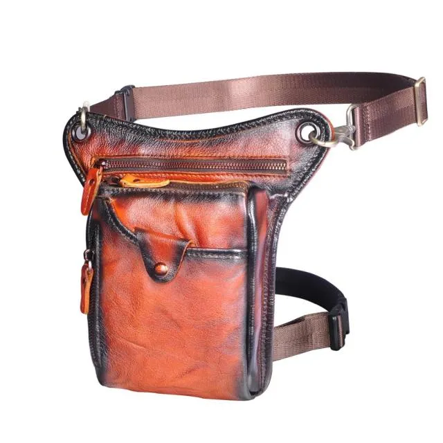 TEEK - Genuine Leather Mens Leg Bag | Variety Colors