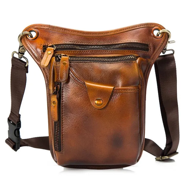 TEEK - Genuine Leather Mens Leg Bag | Variety Colors