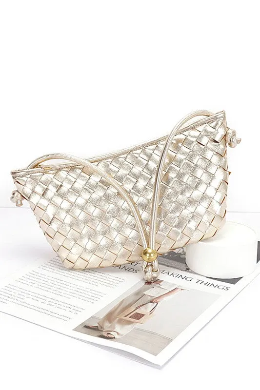 TEEK - Weaved Faux Leather Easy Shoulder Bag