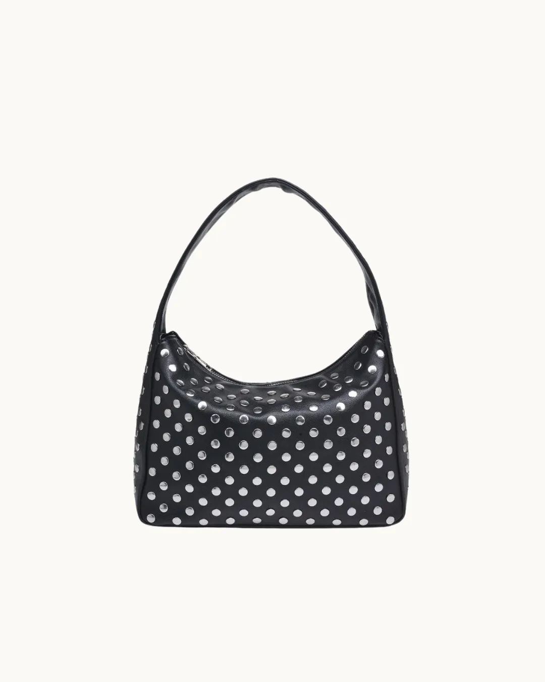 The Rebel: Studded Shoulder Bag Black