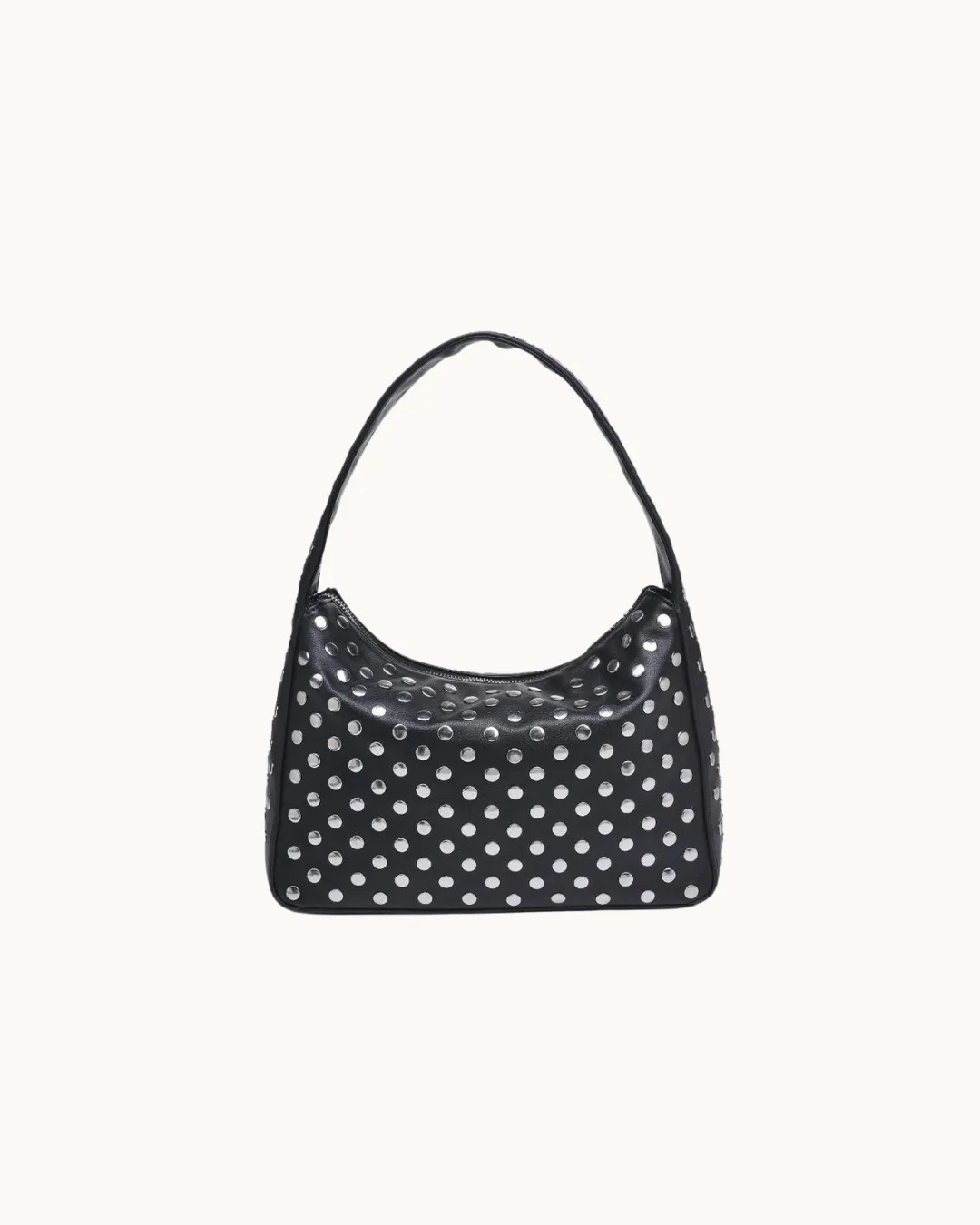 The Rebel: Studded Shoulder Bag Black