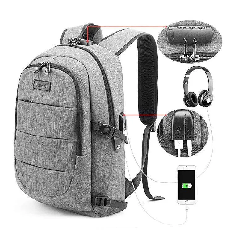 Theft-proof waterproof business computer backpack with a large capacity