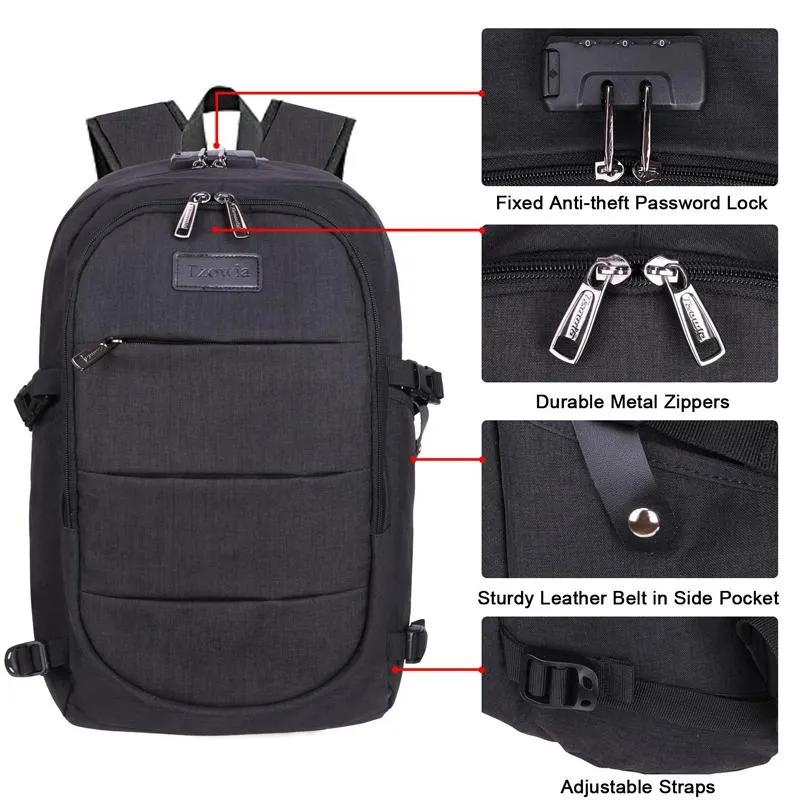 Theft-proof waterproof business computer backpack with a large capacity