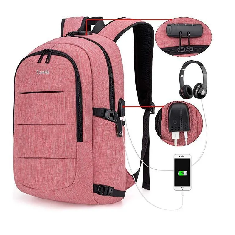 Theft-proof waterproof business computer backpack with a large capacity