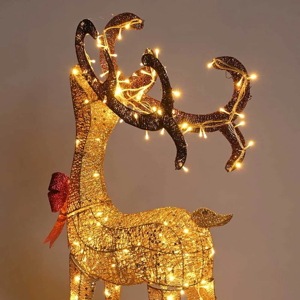 TheLAShop 4 ft Lighted Reindeer Outdoor Decor 1-piece(Buck)