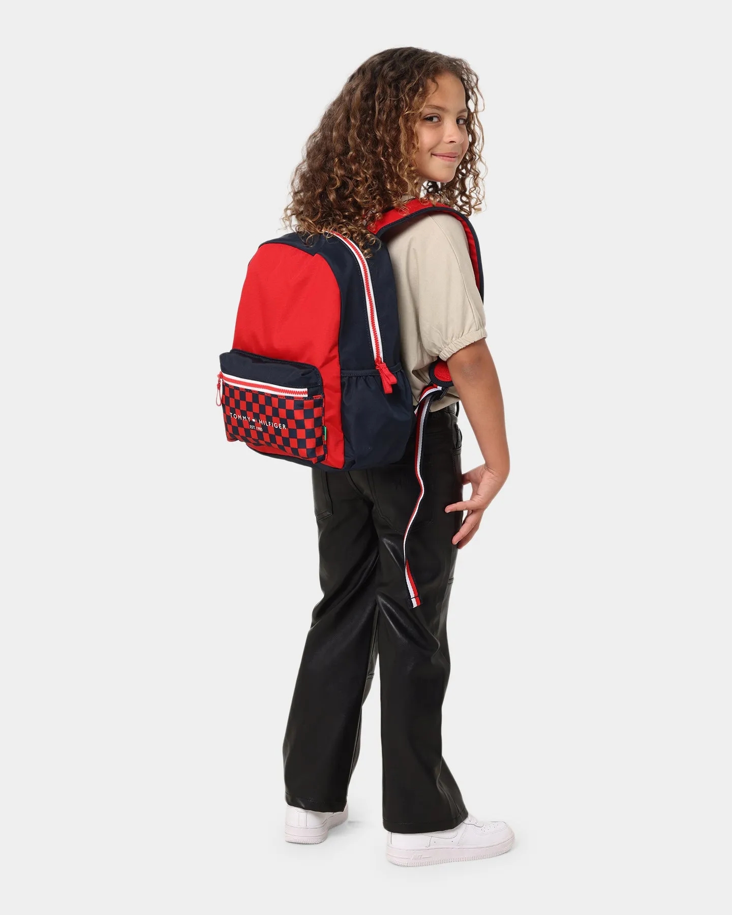 Tommy Hilfiger Kids' TH Establishd Logo Backpack Red Check