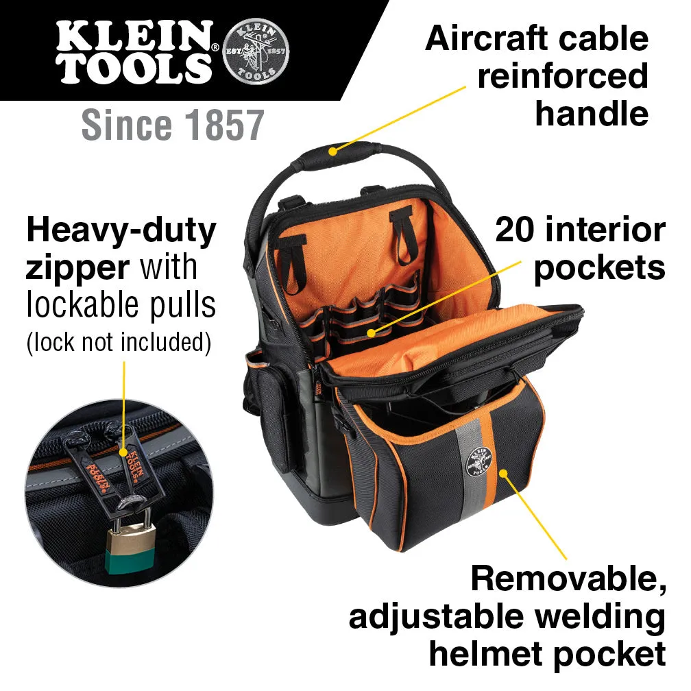 Tool Bag Backpack - Klein Tools Tradesman Pro™ Ironworker and Welder Backpack, 55665