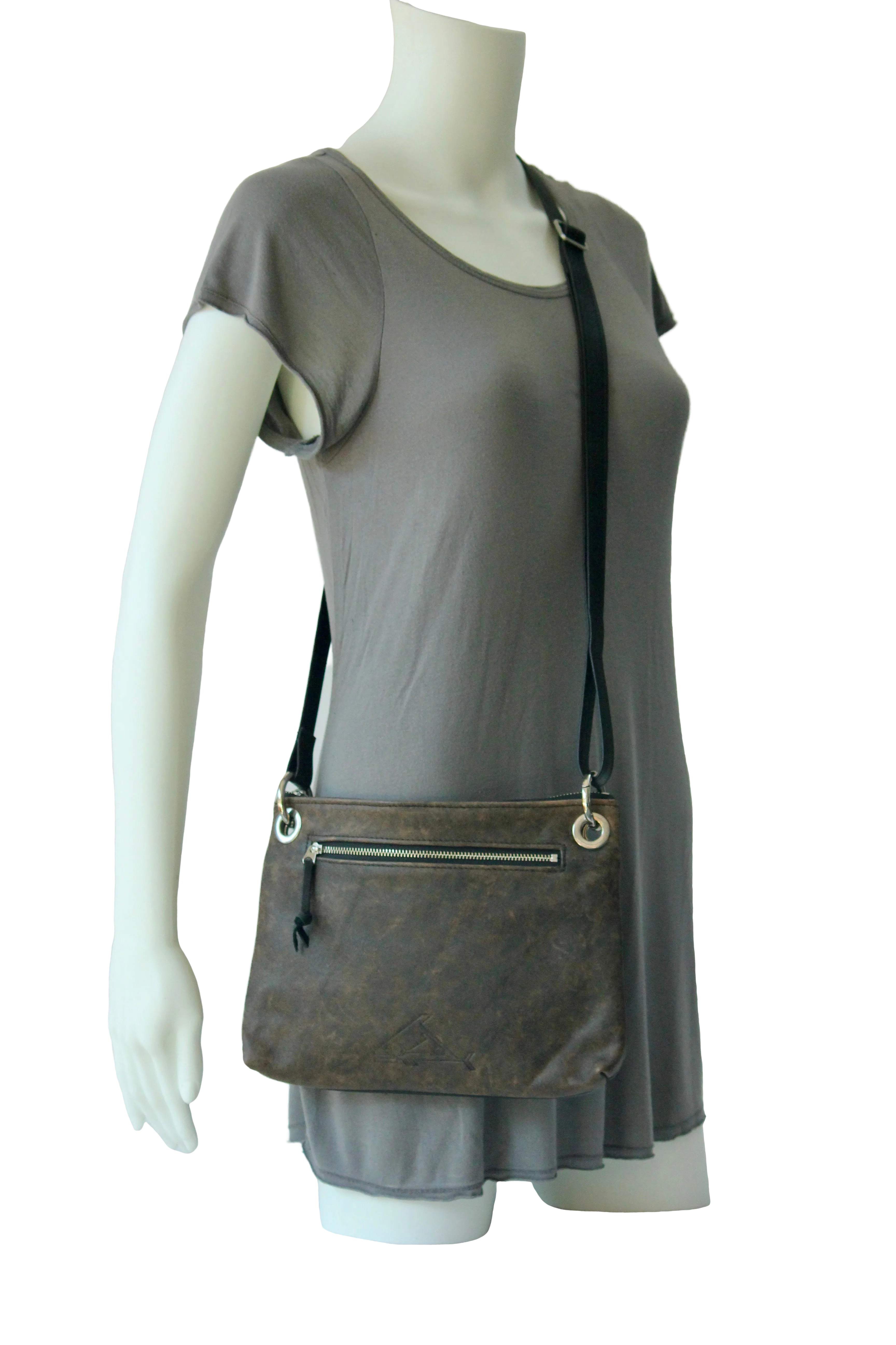 Two Sided Purse - Reversible Leather Cross Body Purse