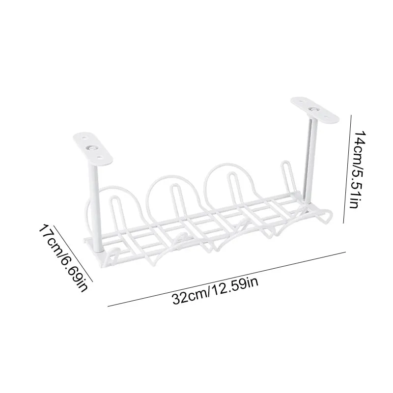 Under Table Storage Rack Cable Organizer