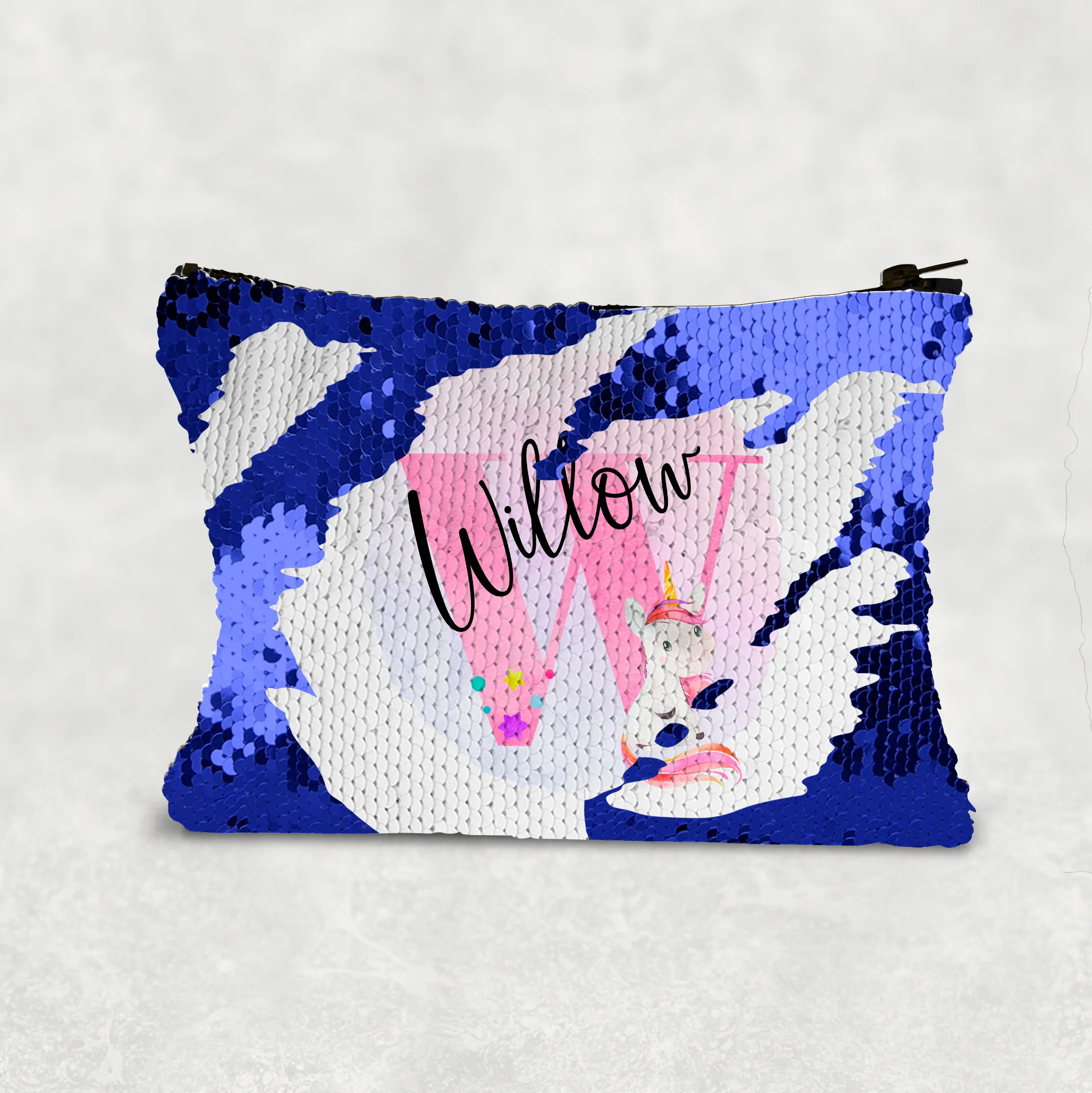 Unicorn Alphabet Personalised Sequin Bag