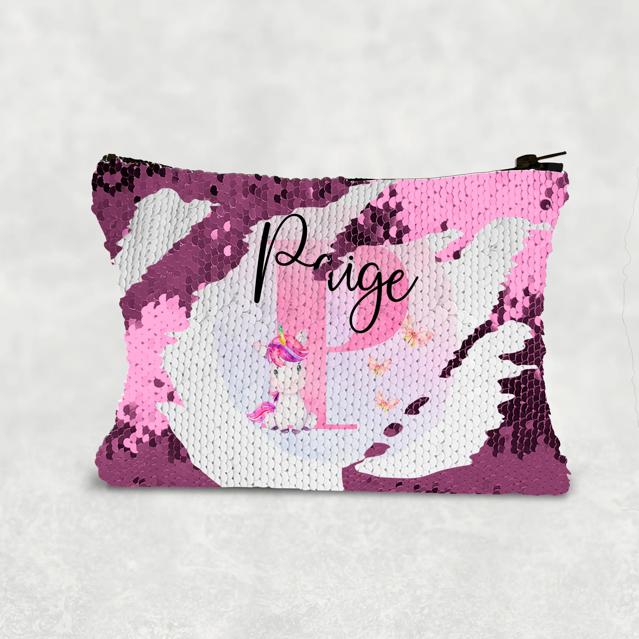 Unicorn Alphabet Personalised Sequin Bag