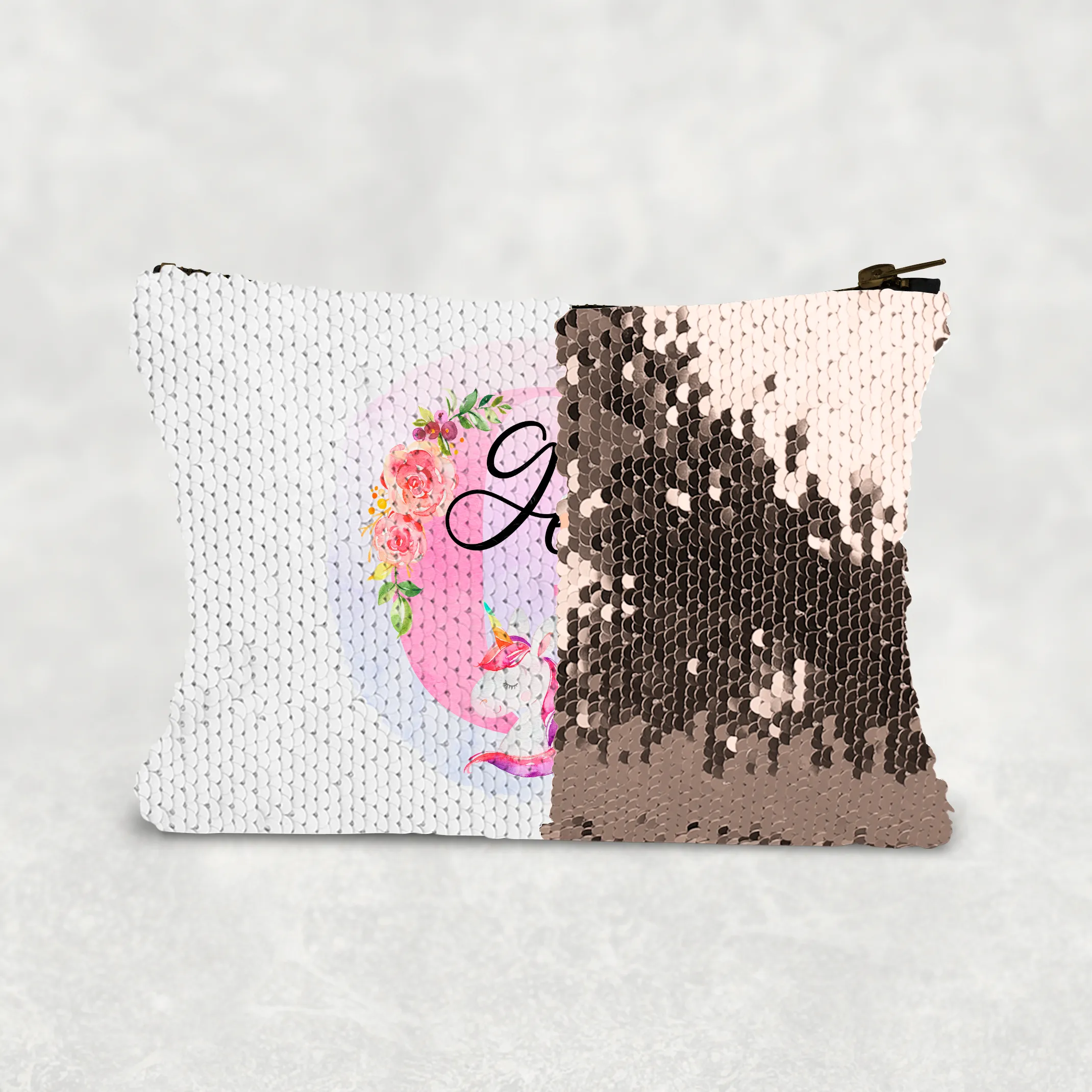 Unicorn Alphabet Personalised Sequin Bag