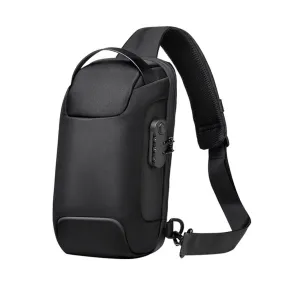 US 1-2 Pcs Sling Backpack USB Port Anti-Theft Men's Chest Shoulder Crossbody Bag