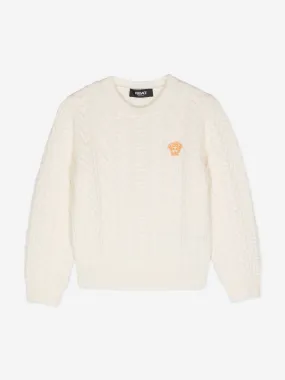 Versace Kids Cable Knit Jumper in Ivory