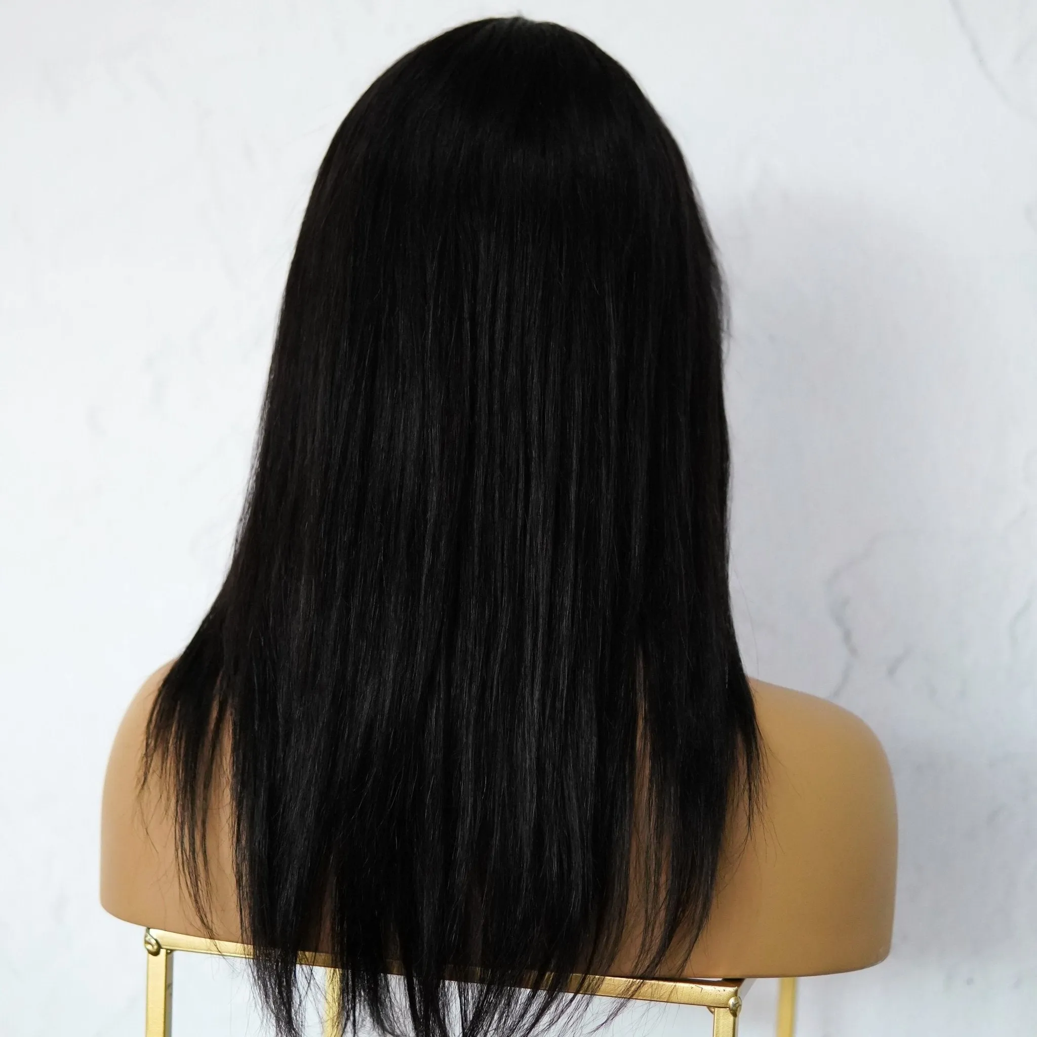 VICTORIA Black Human Hair Fringe Wig 16" **READY TO SHIP**