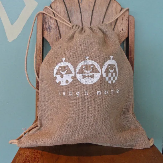 WALK MORE Jute / Burlap drawstring backpack