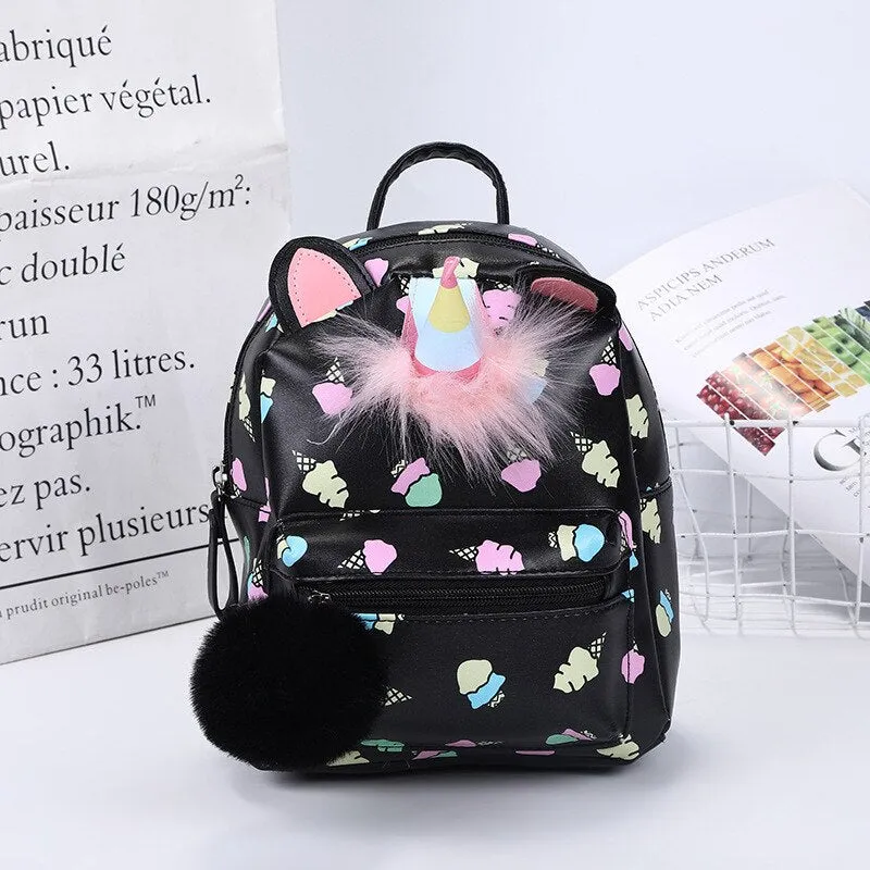 Wenkouban Mini Small Backpack Leather Children School Bags Cute Cartoon Unicorn Girls Backpack Kindergarten Preschool Backpack For Kids