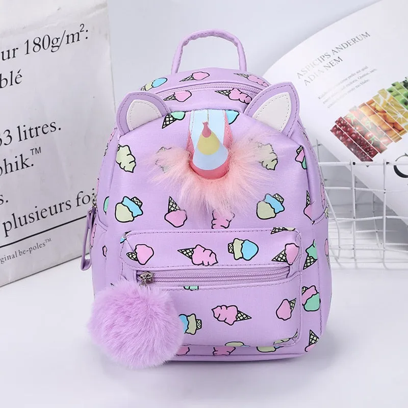 Wenkouban Mini Small Backpack Leather Children School Bags Cute Cartoon Unicorn Girls Backpack Kindergarten Preschool Backpack For Kids