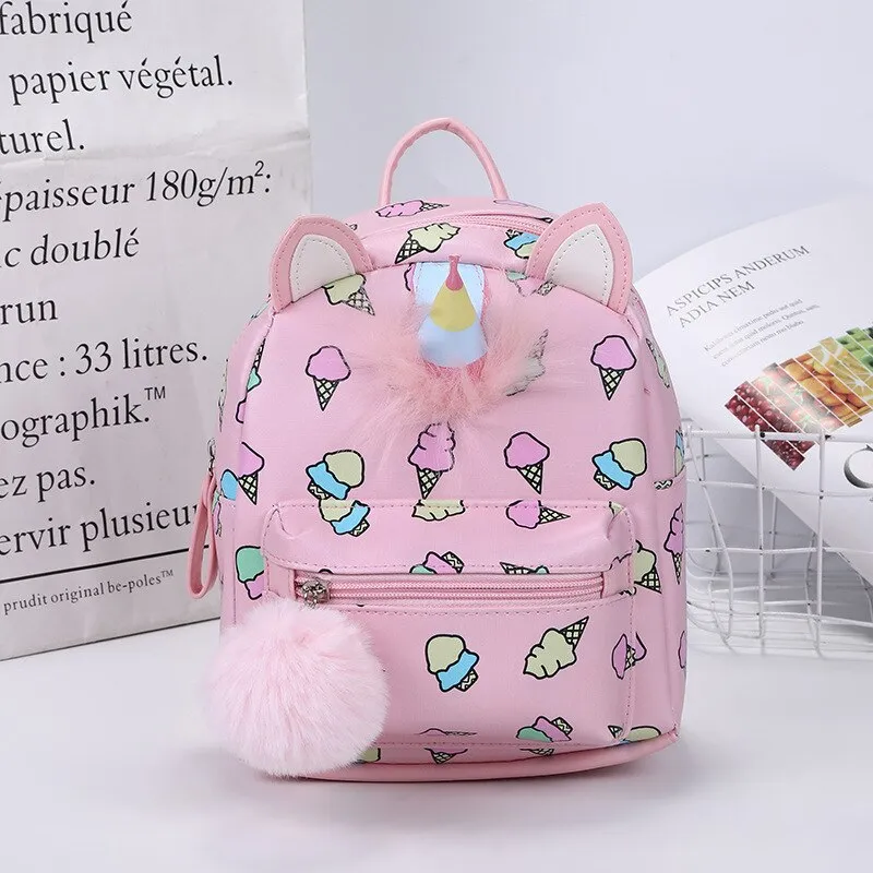 Wenkouban Mini Small Backpack Leather Children School Bags Cute Cartoon Unicorn Girls Backpack Kindergarten Preschool Backpack For Kids