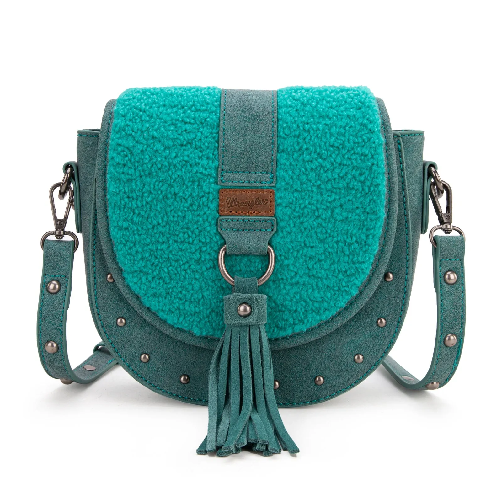 WG160-6010  Wrangler Sherpa Saddle Bag Crossbody - Turquoise