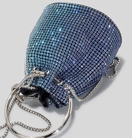 Winnal Crystal Bucket String Shoulder Bag