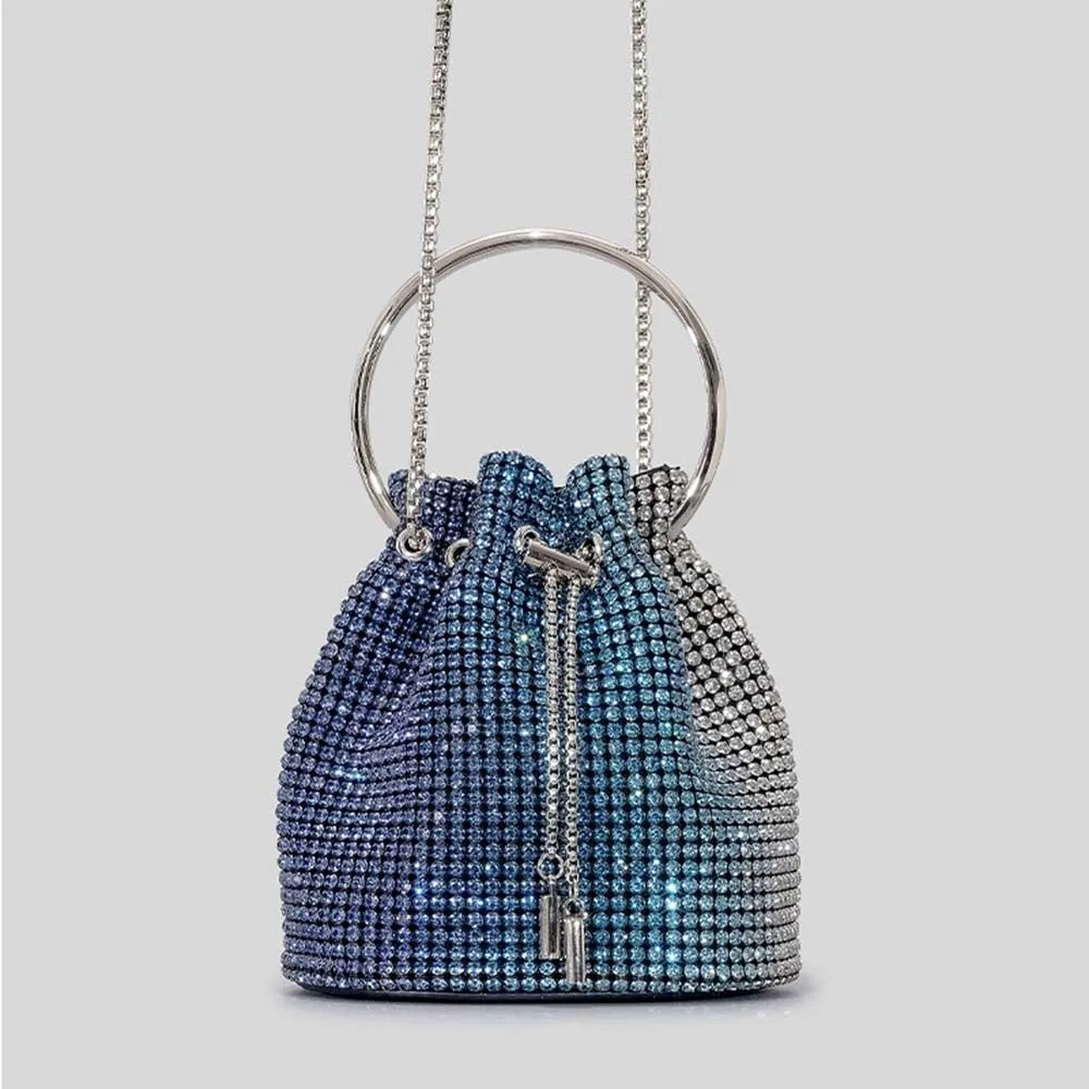 Winnal Crystal Bucket String Shoulder Bag