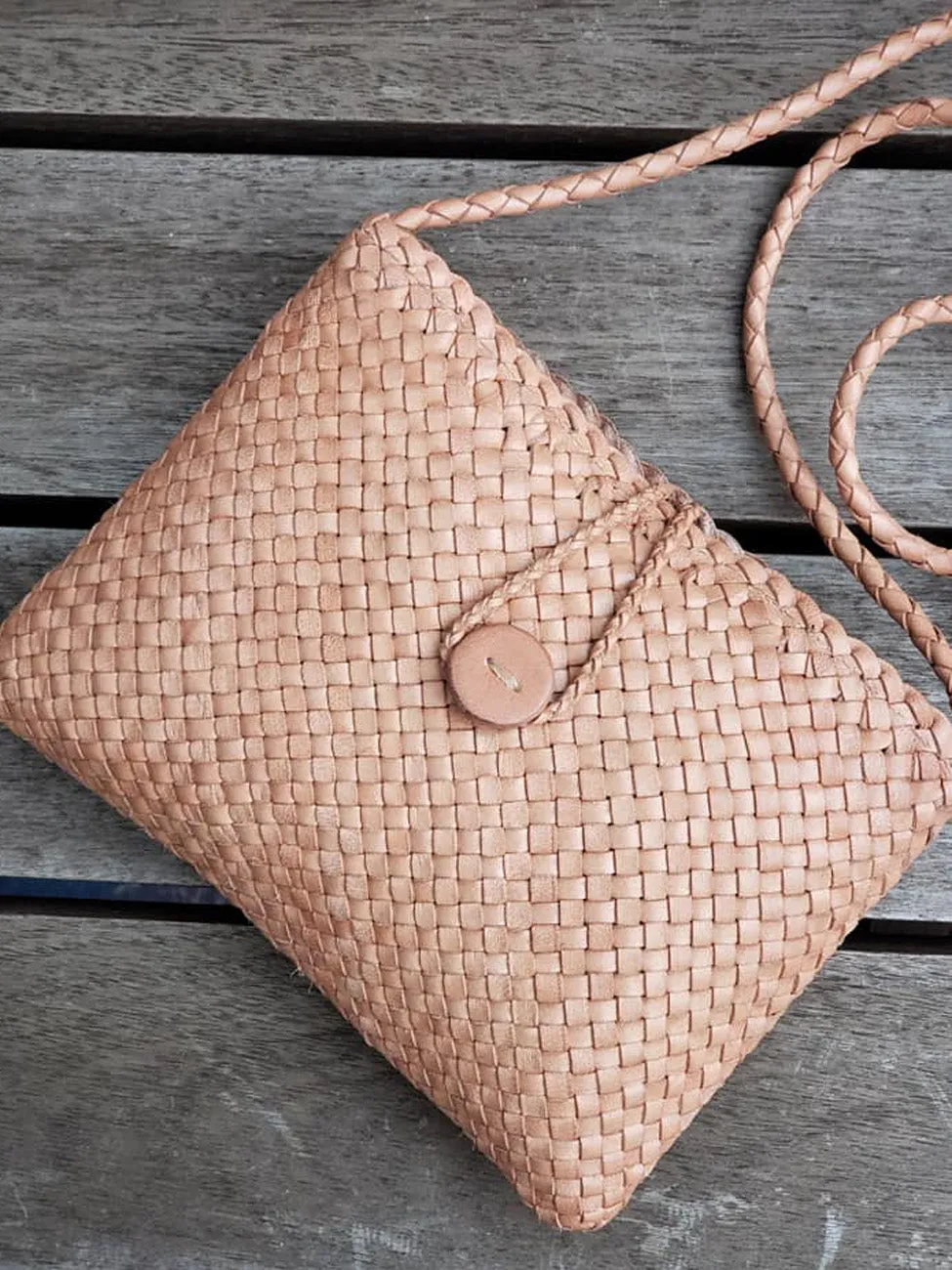 Woven Leather Mini Crossbody Bag