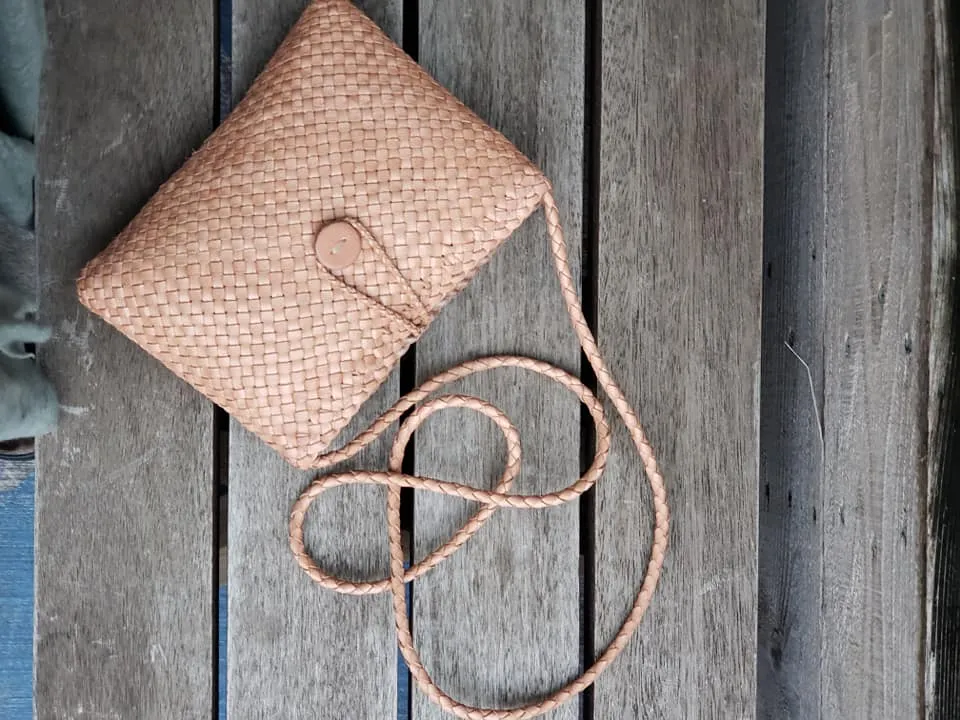 Woven Leather Mini Crossbody Bag