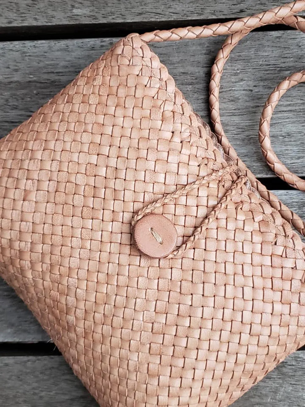 Woven Leather Mini Crossbody Bag