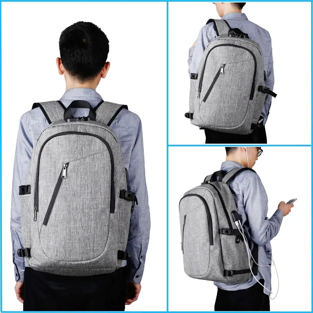 XQXA Computer Backpacks USB Outdoor Travel Charging Multi-function Anti-theft Backpack Men Basketball